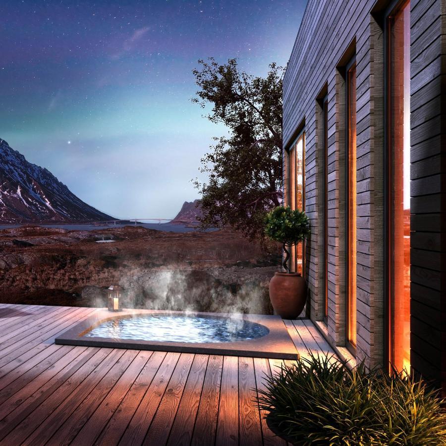 New! Luxury Cabin In Beautiful Lofoten Kleppstad Eksteriør billede